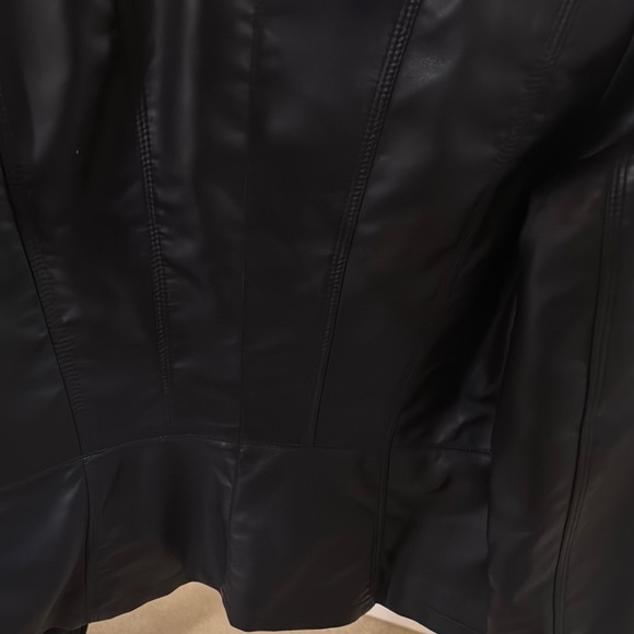 Navy Faux Leather Jacket - Picture 4 of 4